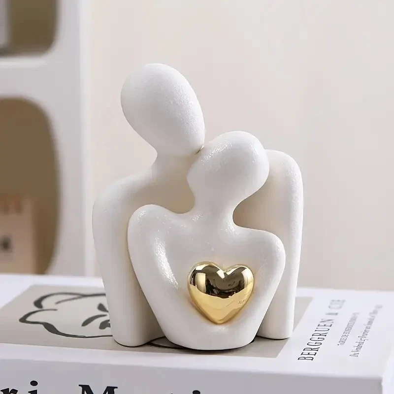 Love Embrace Statue White Plastic Romantic Figurine, Valentines Day Gift 2026 Cozy Bedroom Decor - Image 4