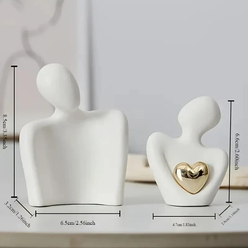 Love Embrace Statue White Plastic Romantic Figurine, Valentines Day Gift 2026 Cozy Bedroom Decor - Image 5