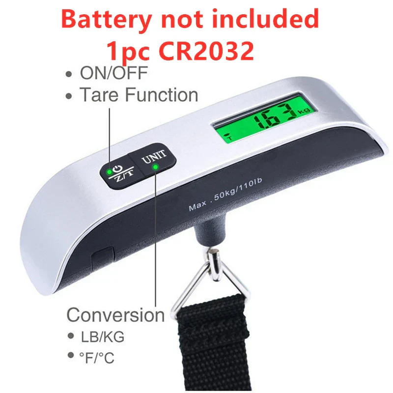 Luggage Scale Size S Digital LCD 50kg 110lb Hanging Travel Weighing Scale Compact Travel Essential 2026 - Image 3