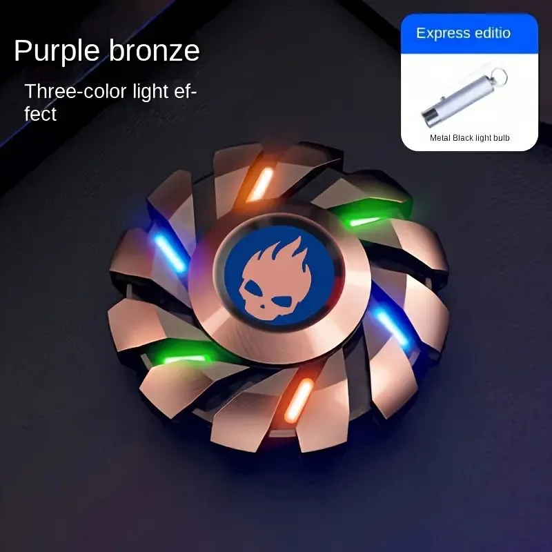 Luminous Fidget Spinner Metal EDC Toy Rainbow Durable LED - Image 10