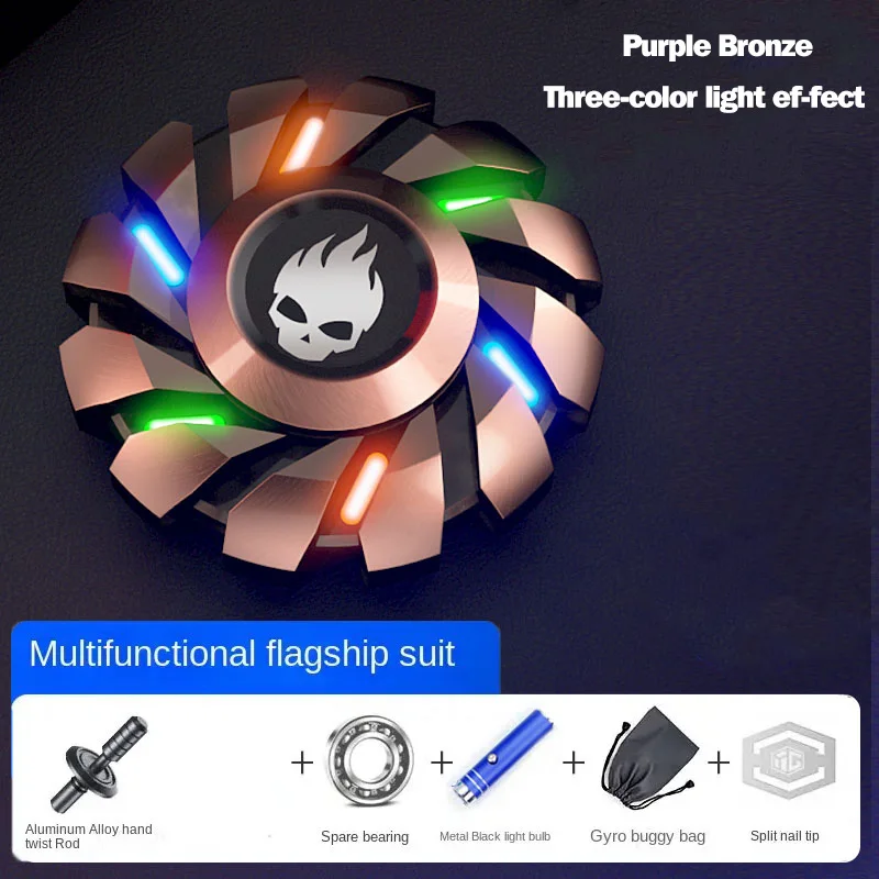 Luminous Fidget Spinner Metal EDC Toy Rainbow Durable LED - Image 14