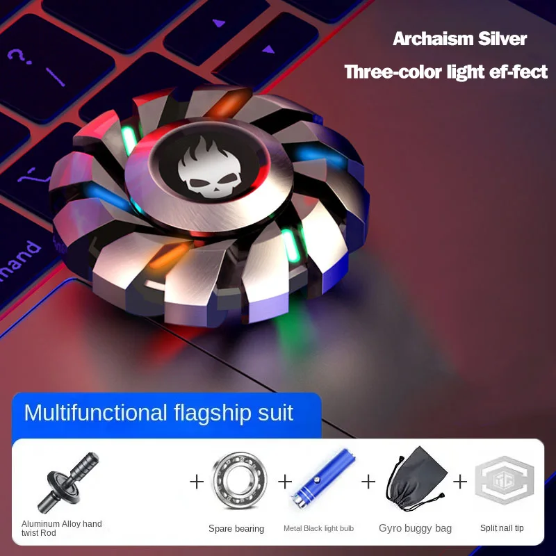 Luminous Fidget Spinner Metal EDC Toy Rainbow Durable LED - Image 15