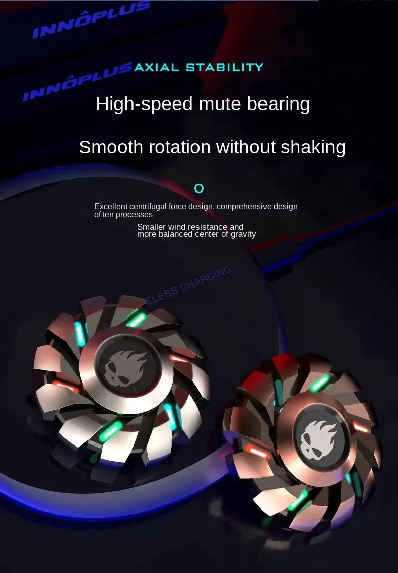 Luminous Fidget Spinner Metal EDC Toy Rainbow Durable LED - Image 7