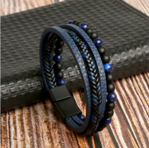 Luxurious men's leather bracelet set – braided design, durable leather, for special occasions - Image 5