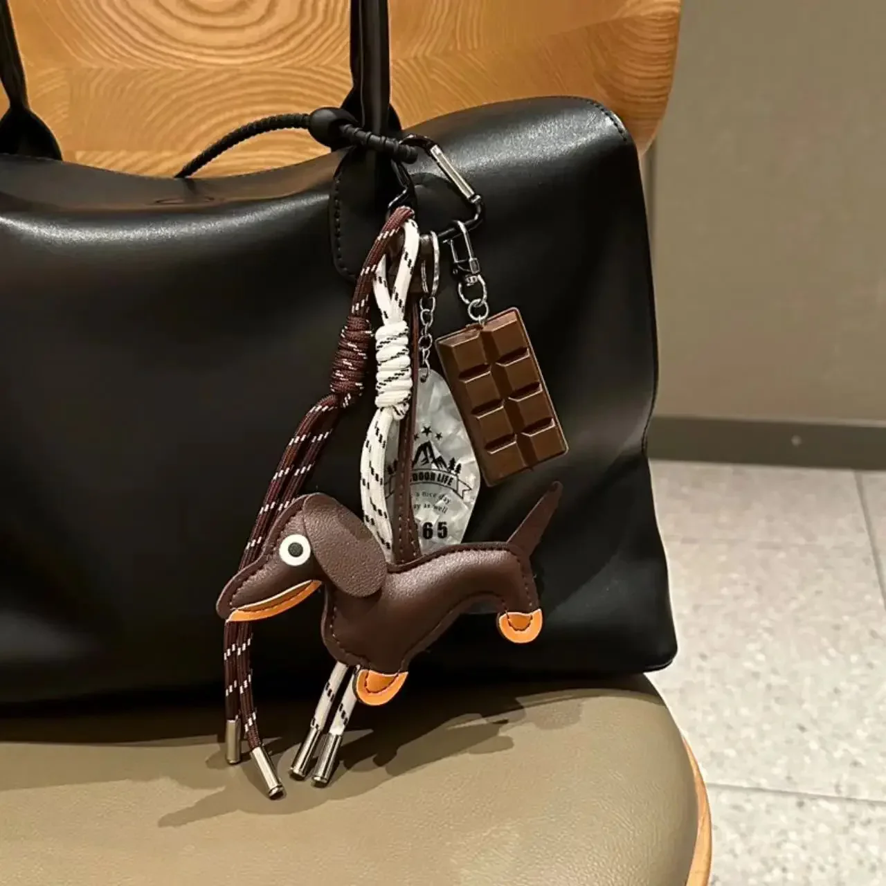 Braid Rope Bag Charm Leather Dachshund Keychain Aesthetic - Image 13