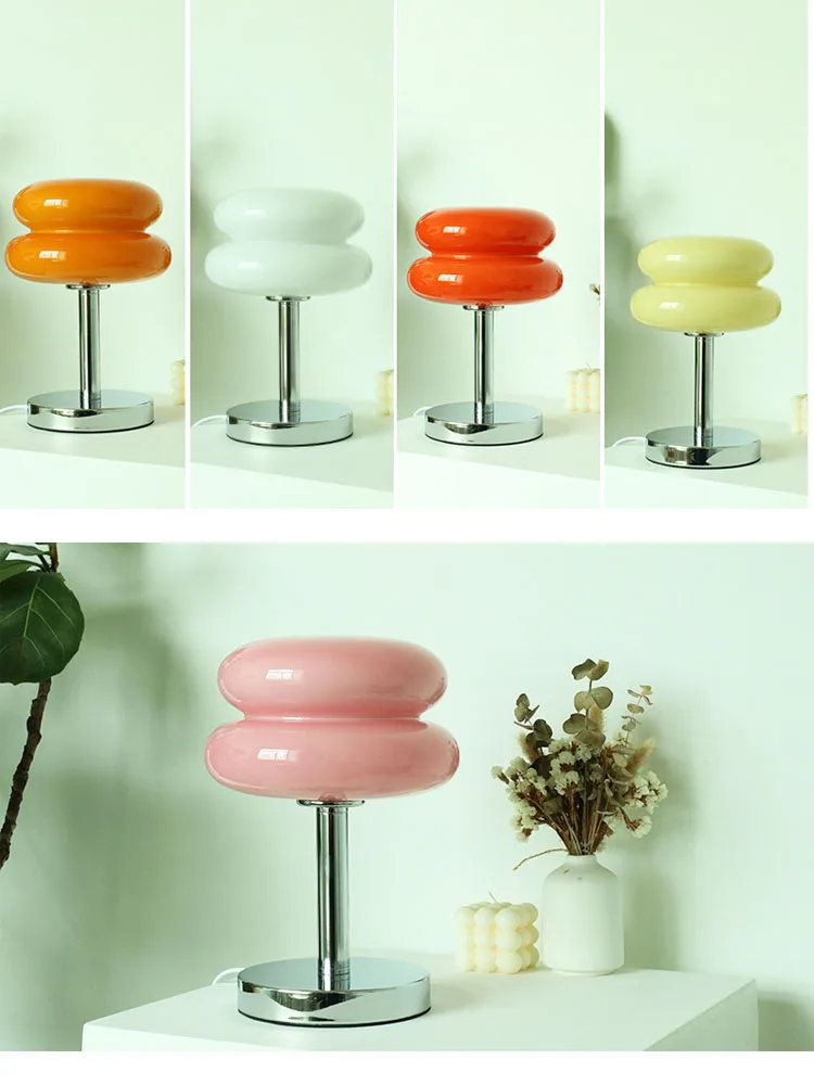 Macaron Glass Table Lamp Trichrome Night Light Eye Guard - Image 17