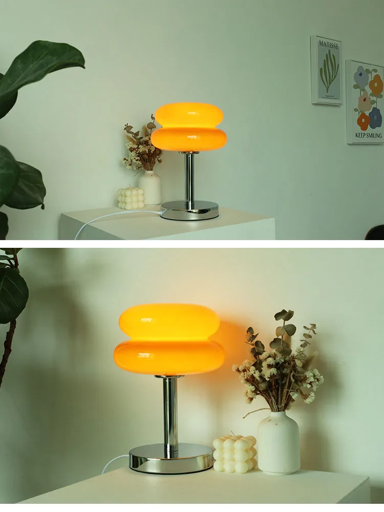 Macaron Glass Table Lamp Trichrome Night Light Eye Guard - Image 18