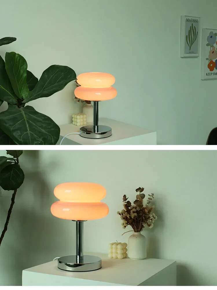Macaron Glass Table Lamp Trichrome Night Light Eye Guard - Image 19