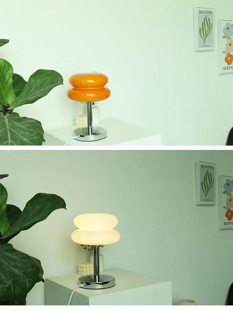 Macaron Glass Table Lamp Trichrome Night Light Eye Guard - Image 20