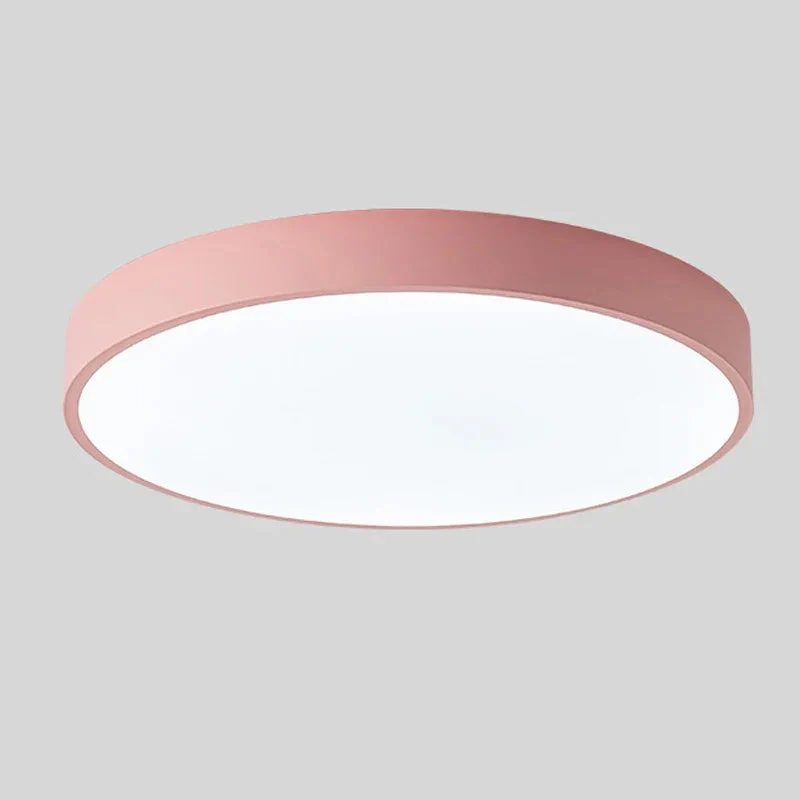 Macaron LED Ceiling Light Modern Wood Grain Fixture - Image 23