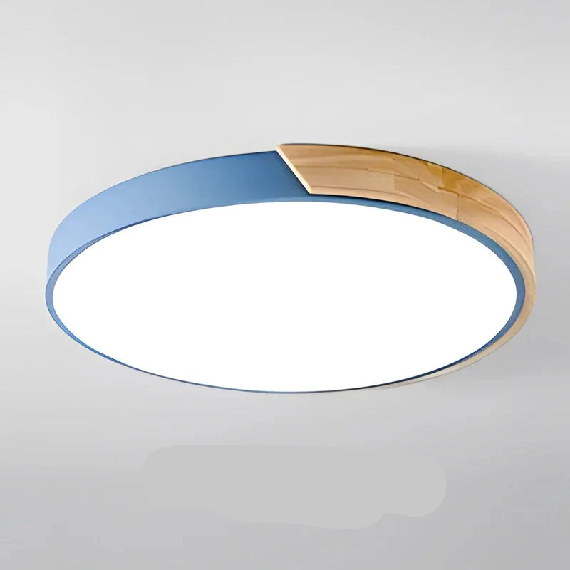 Macaron LED Ceiling Light Modern Wood Grain Fixture - Image 24