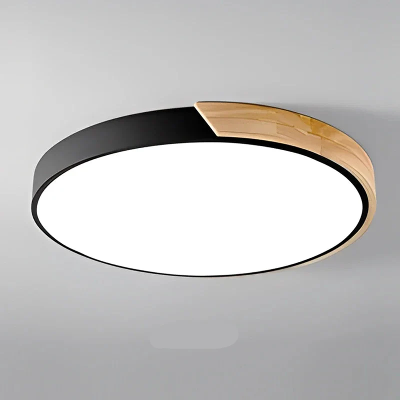 Macaron LED Ceiling Light Modern Wood Grain Fixture - Image 32