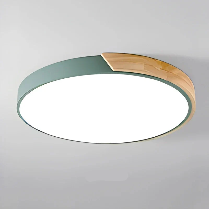 Macaron LED Ceiling Light Modern Wood Grain Fixture - Image 34