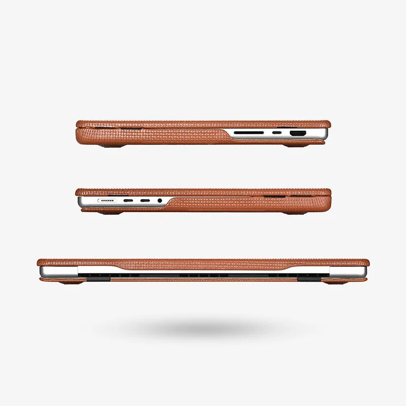 MacBook Pro Leather Case 14 16 Inch Textured Slim Shell - Image 5