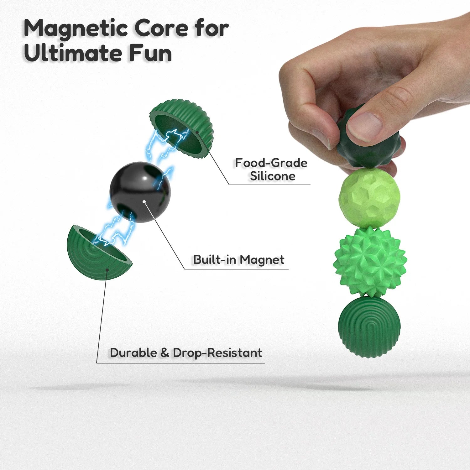 Magnetic Ball Fidget Toy Silicone Sensory Stress Relief - Image 12