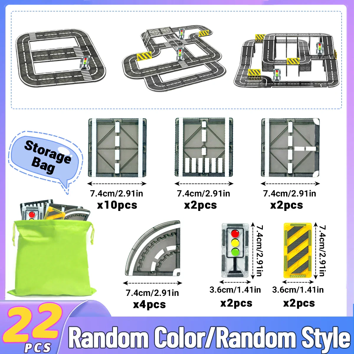 Magnetic Building Blocks Road Set with Cars - Fun Construction Toy for Boys & Girls, Ideal Christmas & Birthday Gift for Toddlers - Image 7
