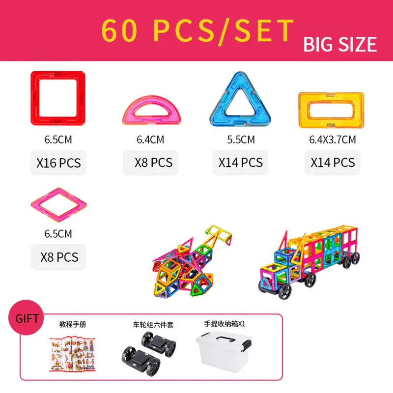 Magnetic Building Blocks Set for Kids, 30-168PCS Educational Magnetic Tiles for Creative Learning and Imaginative Play - Image 10