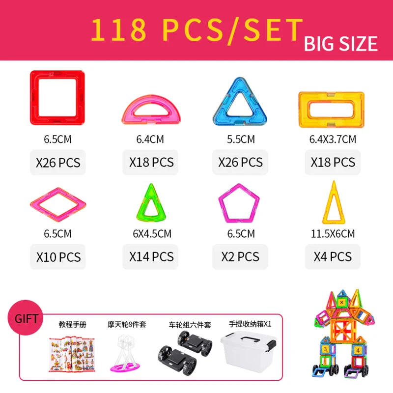 Magnetic Building Blocks Set for Kids, 30-168PCS Educational Magnetic Tiles for Creative Learning and Imaginative Play - Image 6