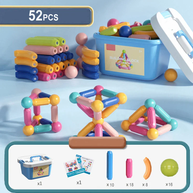 Magnetic Building Blocks Set for Kids - Montessori Educational Toy for Toddlers, Creative Magnet Construction Gift - Image 8