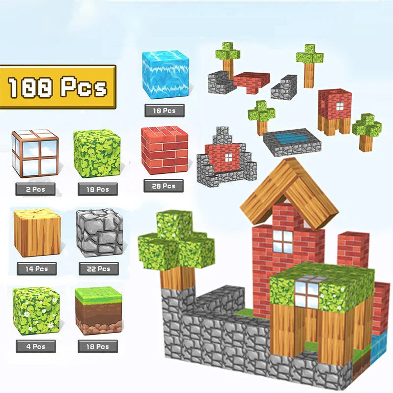 Magnetic Building Blocks Set for Kids - STEM Montessori Sensory Cubes for Toddlers, Educational Gift for Boys and Girls - Image 10