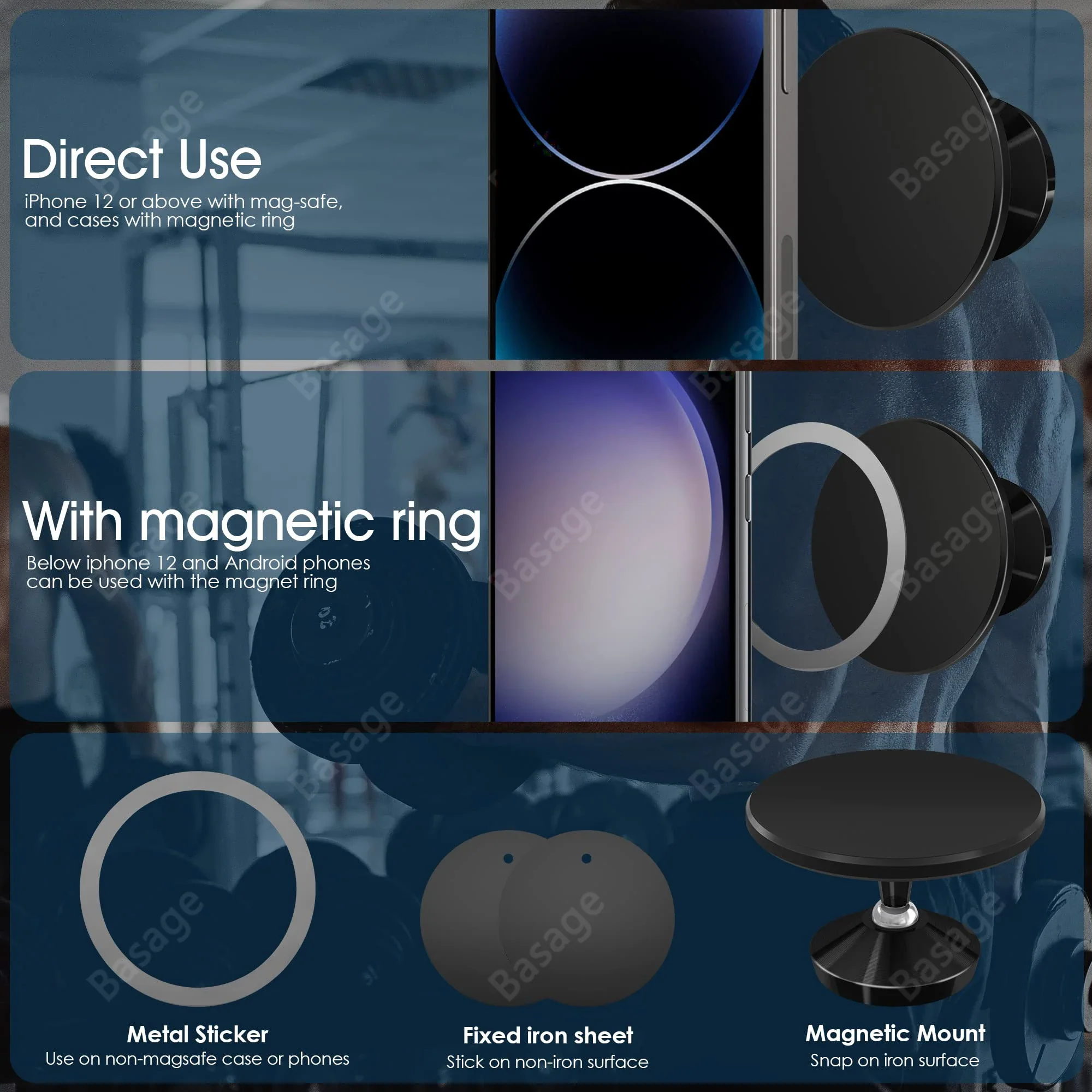 Magnetic Gym Phone Holder & Accessories - Hands-Free Workout Mount - Image 4