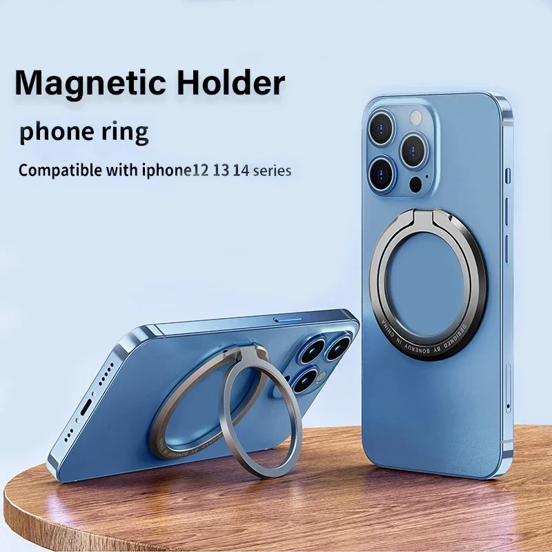 Magnetic iPhone Ring Holder - Foldable Grip Stand & Accessories for Mobile Support - Image 2