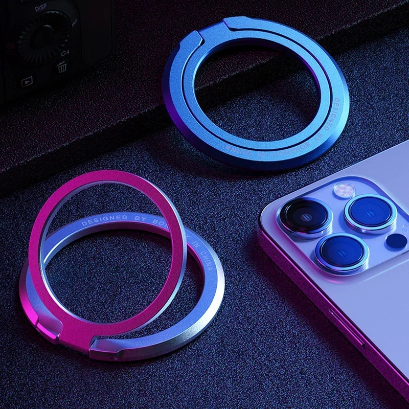 Magnetic iPhone Ring Holder - Foldable Grip Stand & Accessories for Mobile Support - Image 4