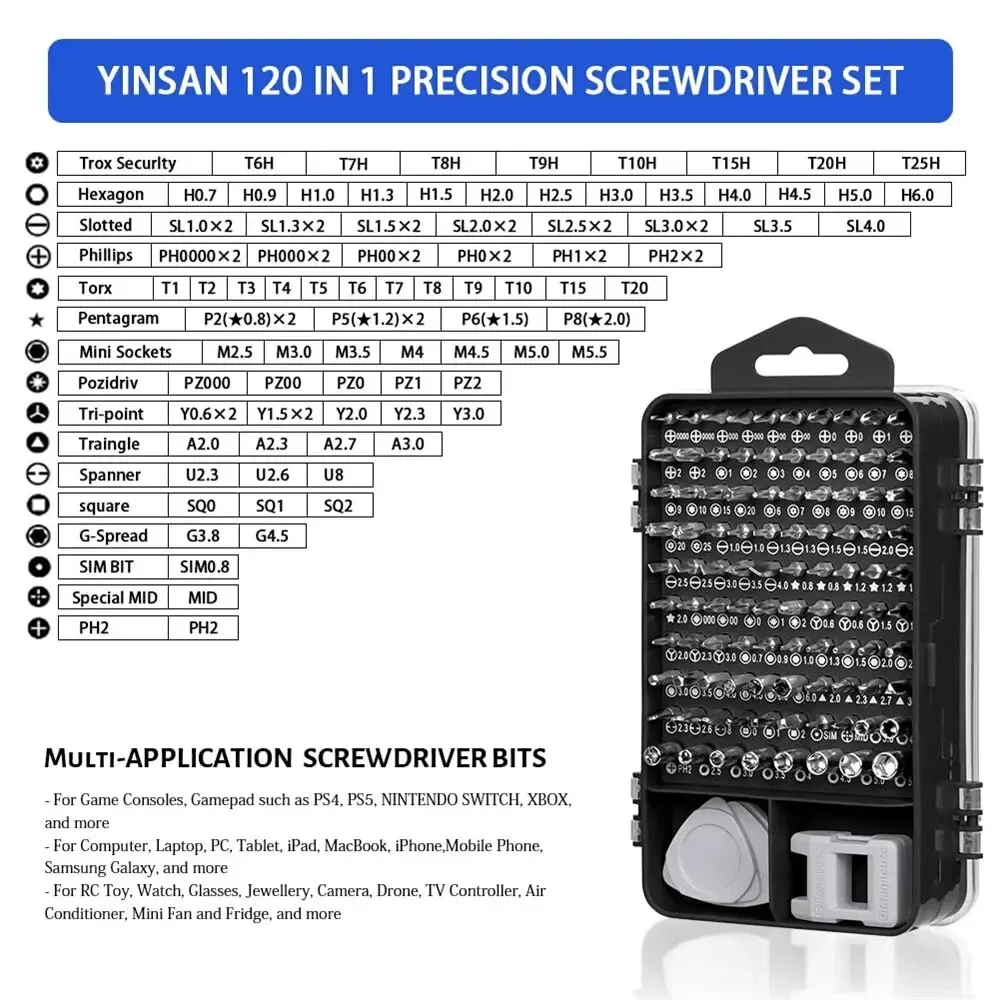 Magnetic Precision Screwdriver Set Insulated 115 in 1 Electronics Repair Kit Back To School 2025 Laptop Phone Repair - Image 5