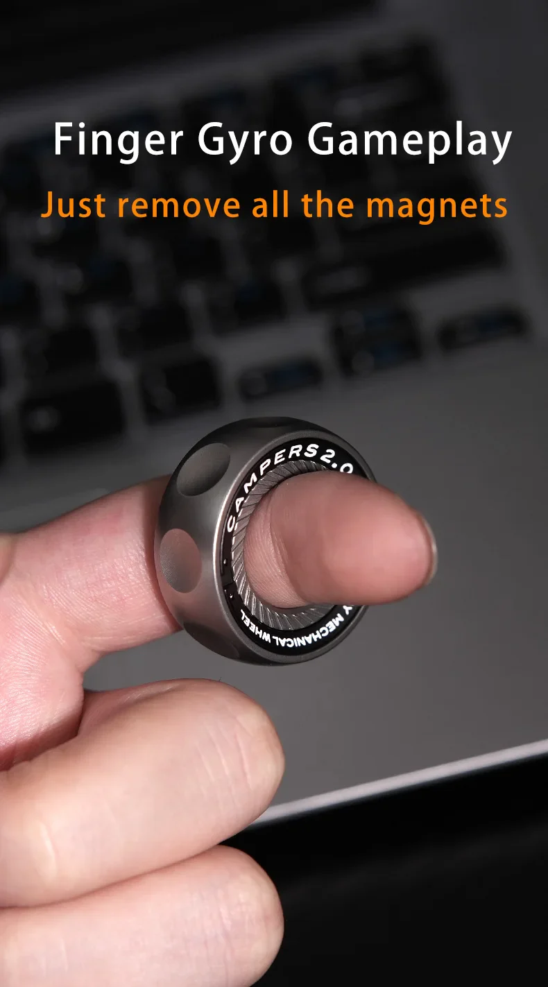 Magnetic Ratchet Fidget Ring Stainless Steel EDC Gift - Image 10