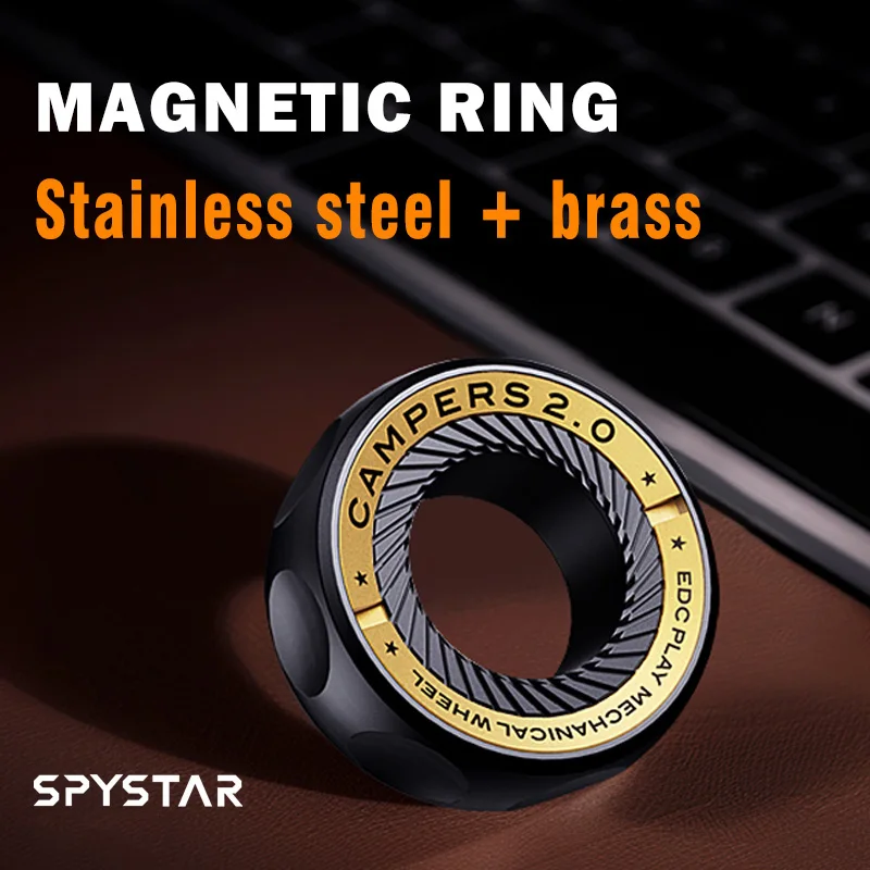 Magnetic Ratchet Fidget Ring Stainless Steel EDC Gift - Image 12