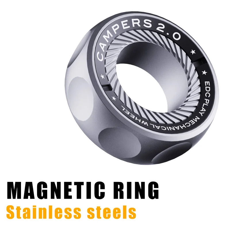 Magnetic Ratchet Fidget Ring Stainless Steel EDC Gift - Image 4