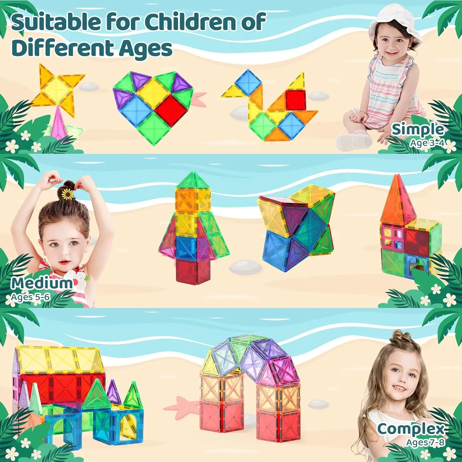 Magnetic Tiles Travel Set 56 Piece Portable STEM Building Blocks For Kids Screen Free Educational Gift Fall 2025 - Image 5