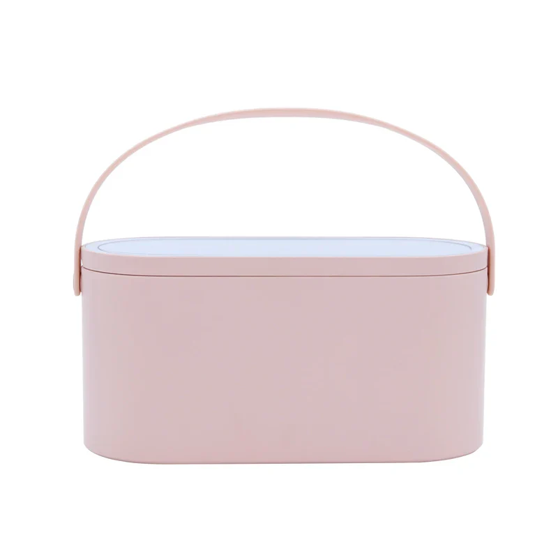 Makeup Organizer Box with LED Light Mirror - Portable Travel Makeup Case for Cosmetics Storage - Image 6