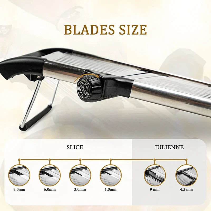 Mandoline Slicer Adjustable Stainless Steel Vegetable Cutter, Fall 2025 Kitchen Tool For Precise Julienne Slicing - Image 2