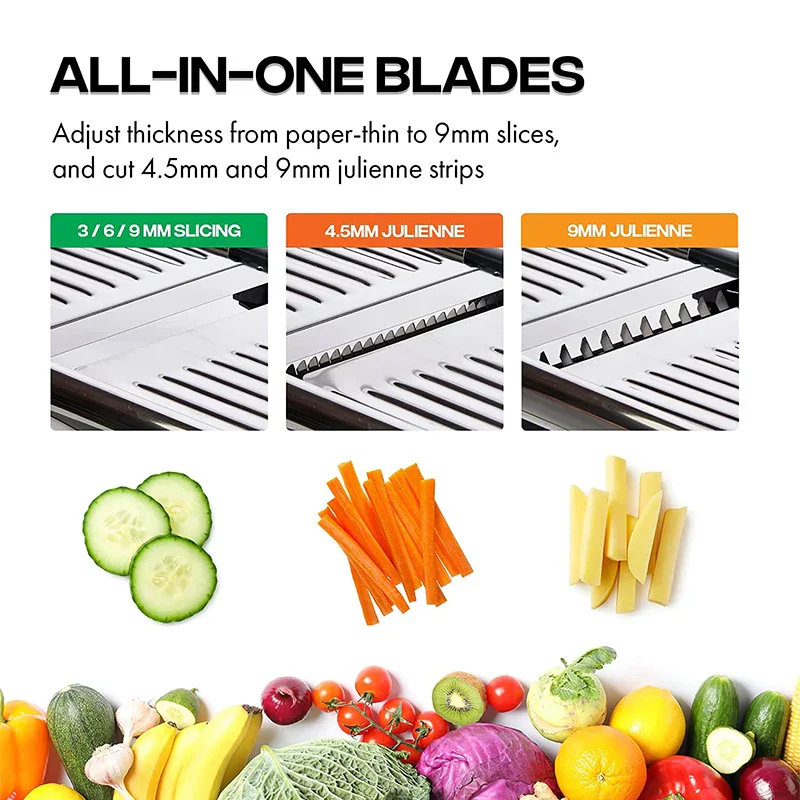 Mandoline Slicer Adjustable Stainless Steel Vegetable Cutter, Fall 2025 Kitchen Tool For Precise Julienne Slicing - Image 3