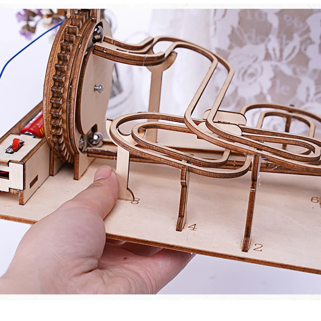 Marble Run Wooden 3D Mechanical Puzzle Kit Gear Driven Track STEM Toy Back To School 2025 Educational Gift - Image 4