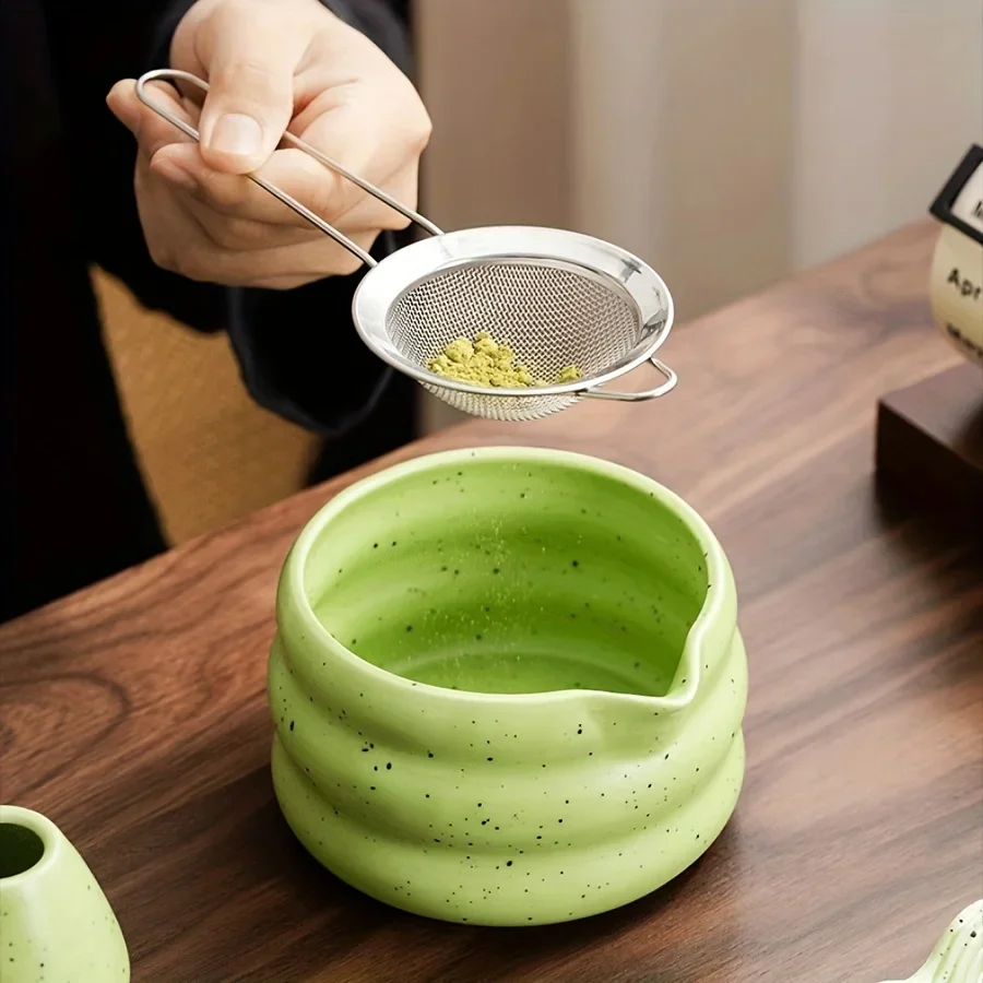 Matcha Bowl Ceramic Wavy Rim Tea Set With Song Dynasty Pointing Tool Fall 2025 Mindful Gift - Image 2