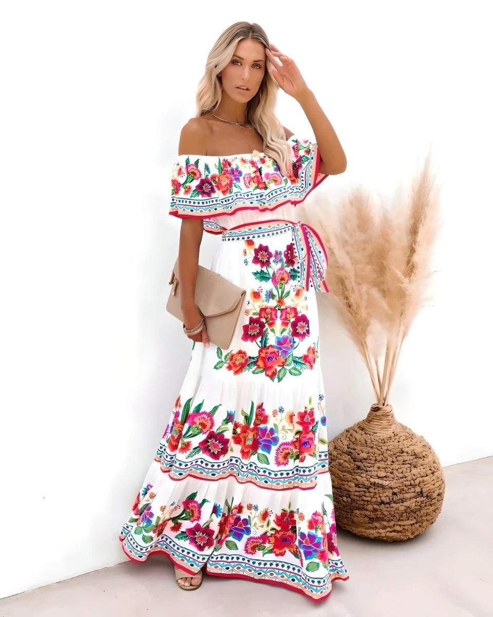 Maxi Boho Beach Dress for Women with Unique Print and Fluid Silhouette, Lightweight Fabric for Summer Outings and Events - Image 5