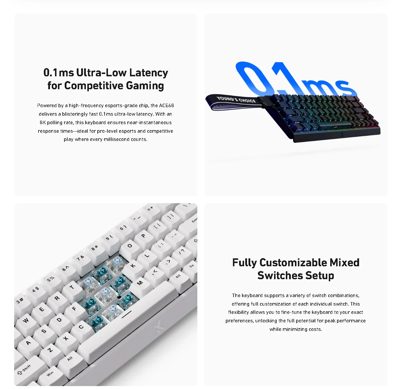Hall Effect 68 Key Magnetic Gaming Keyboard Topographic RGB - Image 7