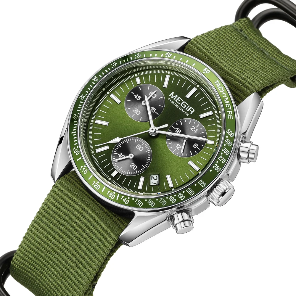 Quartz Chronograph Watch Blue Nylon Strap Waterproof - Image 6