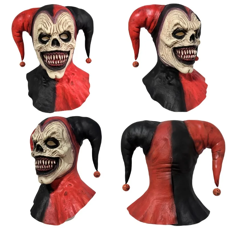 Clown Mask Latex Horned Skull Scary Halloween Cosplay - Image 3
