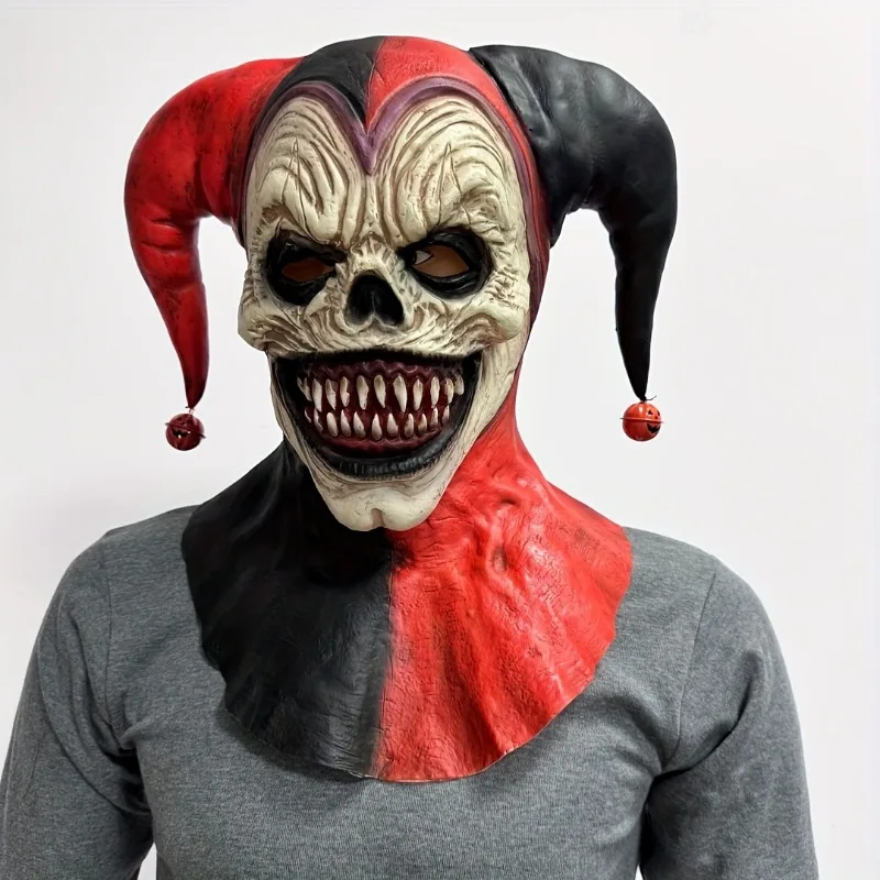 Clown Mask Latex Horned Skull Scary Halloween Cosplay - Image 5