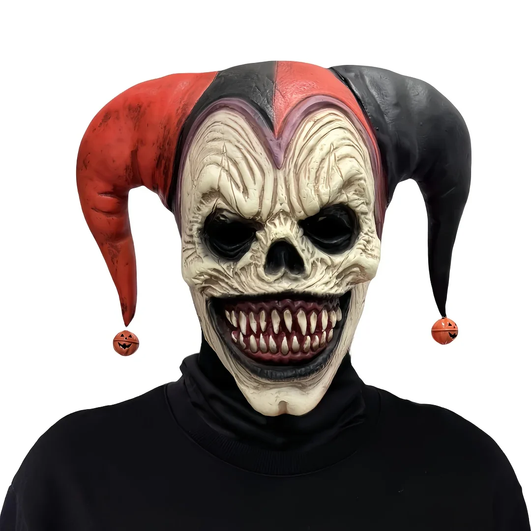 Clown Mask Latex Horned Skull Scary Halloween Cosplay - Image 7