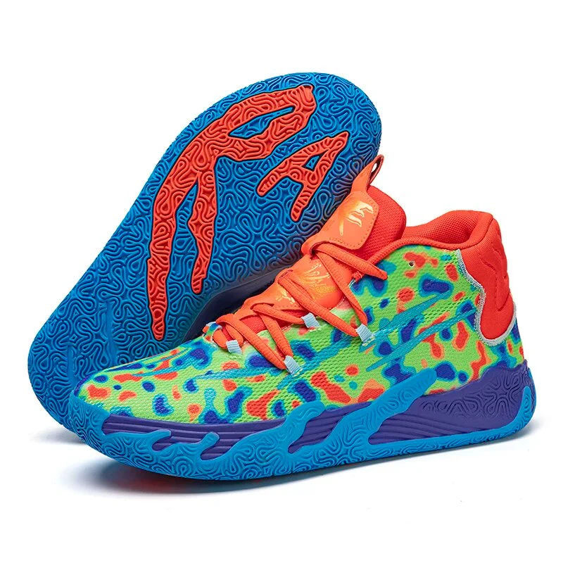 Men's Basketball Shoes, Breathable Fabric, Anti-Slip Sole, Optimal Grip for Indoor and Outdoor Performance - Image 2