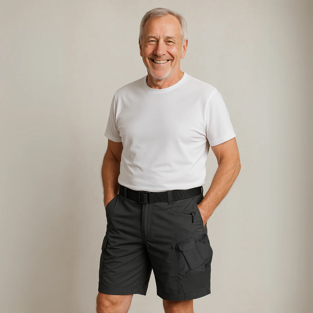 Men's Cargo Shorts with 7 Pockets, Lightweight Water-Repellent Fabric for Outdoor Adventures - Image 7