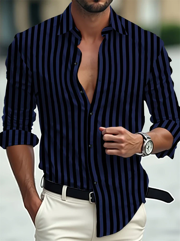 Men’s Velvet Long Sleeve Shirt – Soft Touch Polyester Fabric, Tailored Fit - Image 11