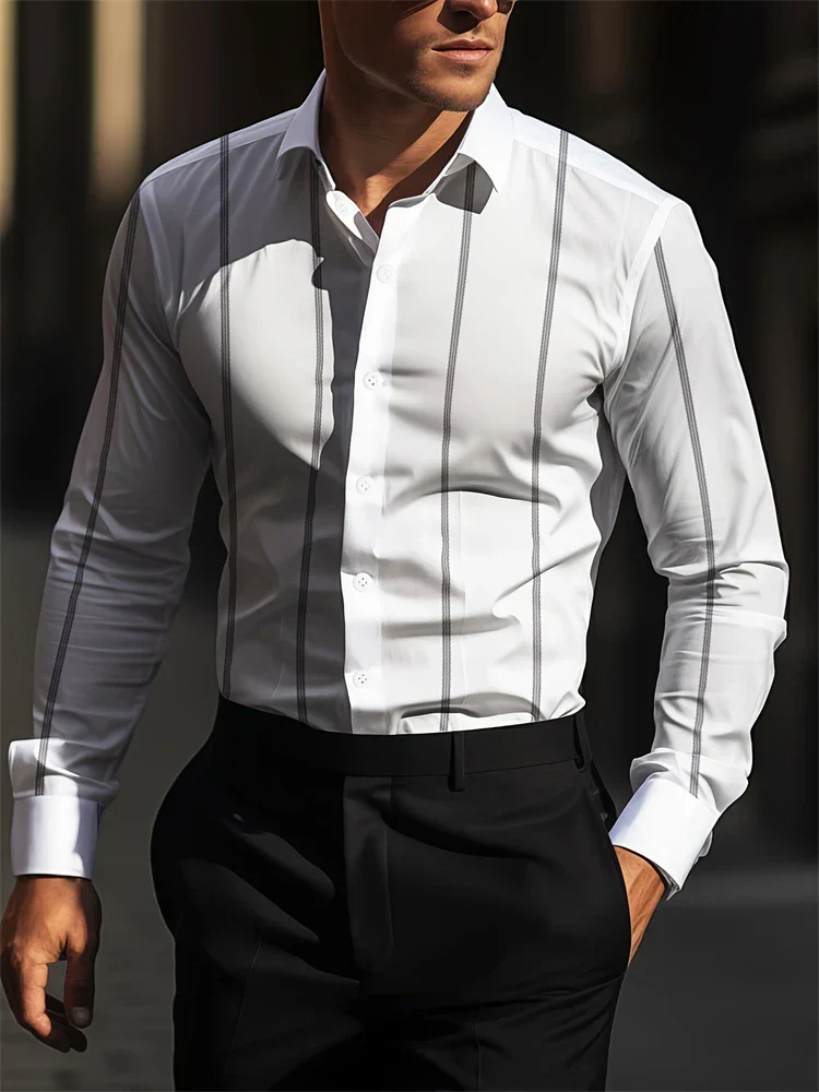 Men’s Velvet Long Sleeve Shirt – Soft Touch Polyester Fabric, Tailored Fit - Image 12