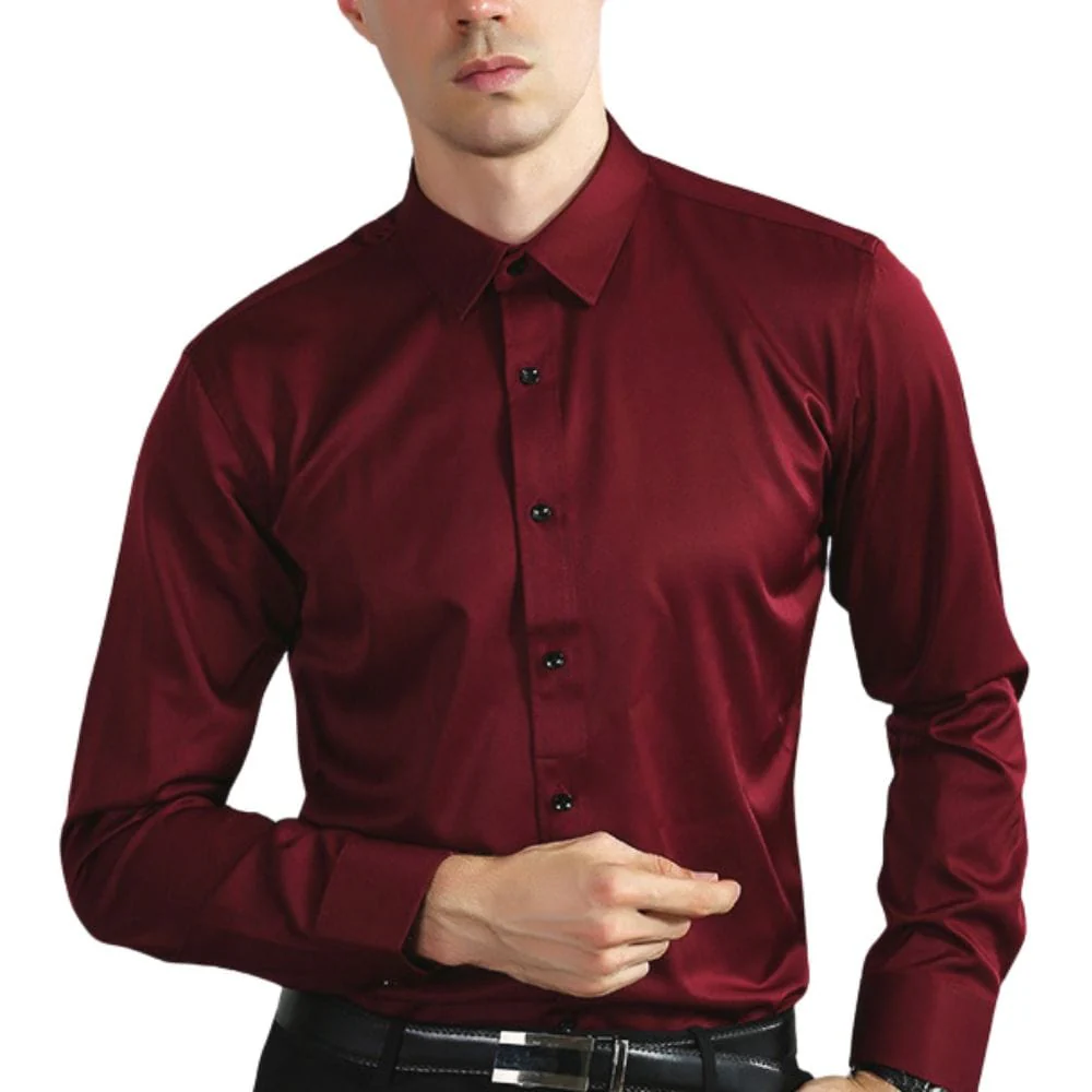 Men's Elastic Comfort Shirt, Wrinkle-Free, Breathable Fabric, Quick Drying, Regular Fit for All Occasions - Image 10