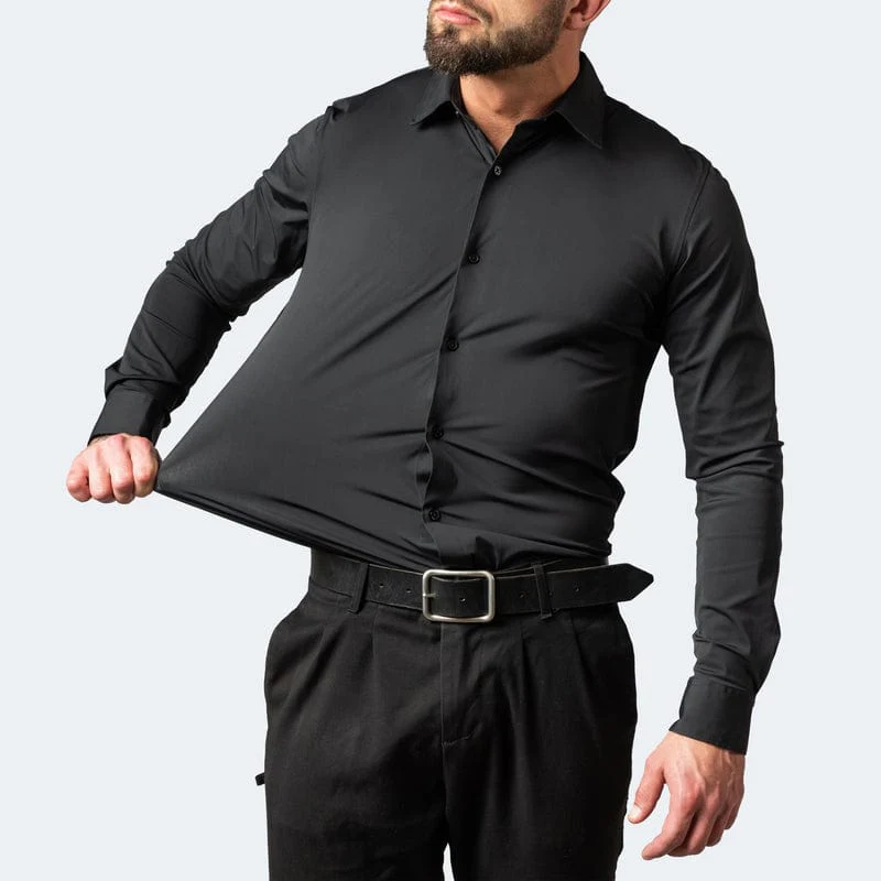 Men's Elastic Comfort Shirt, Wrinkle-Free, Breathable Fabric, Quick Drying, Regular Fit for All Occasions - Image 6
