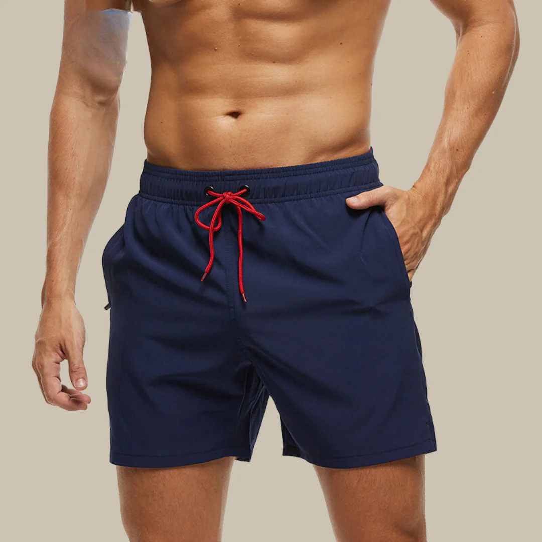 Men's Fast-Drying Swim Trunks with Adjustable Cord Closure, Stretch Cut Bathing Suits for Beach and Pool Activities - Image 3